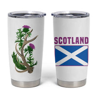 Scotland Thistle and Saltire Tumbler Cup with Blue and White National Design - Wonder Print Shop