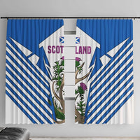 Scotland Thistle and Saltire Window Curtain with Blue and White National Design - Wonder Print Shop