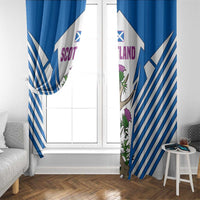 Scotland Thistle and Saltire Window Curtain with Blue and White National Design - Wonder Print Shop
