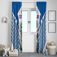 Scotland Thistle and Saltire Window Curtain with Blue and White National Design - Wonder Print Shop