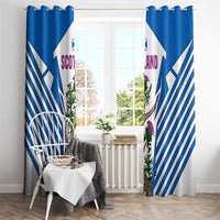 Scotland Thistle and Saltire Window Curtain with Blue and White National Design - Wonder Print Shop
