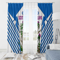 Scotland Thistle and Saltire Window Curtain with Blue and White National Design - Wonder Print Shop