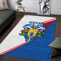Scotland Blue Tartan Area Rug with Crest and Saltire Shield Design - Wonder Print Shop