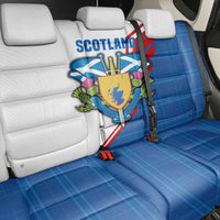 Scotland Blue Tartan Back Car Seat Cover with Crest and Saltire Shield Design - Wonder Print Shop