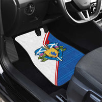 Scotland Blue Tartan Car Mats with Crest and Saltire Shield Design - Wonder Print Shop