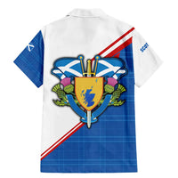 Scotland Blue Tartan Family Matching Mermaid Dress and Hawaiian Shirt with Crest and Saltire Shield Design - Wonder Print Shop