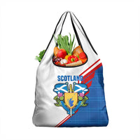 Scotland Blue Tartan Grocery Bag with Crest and Saltire Shield Design - Wonder Print Shop