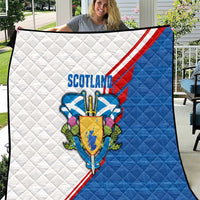 Scotland Blue Tartan Quilt with Crest and Saltire Shield Design - Wonder Print Shop