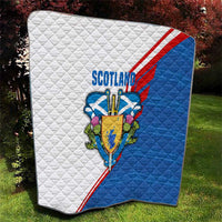 Scotland Blue Tartan Quilt with Crest and Saltire Shield Design - Wonder Print Shop