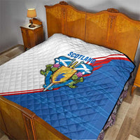 Scotland Blue Tartan Quilt with Crest and Saltire Shield Design - Wonder Print Shop