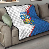 Scotland Blue Tartan Quilt with Crest and Saltire Shield Design - Wonder Print Shop