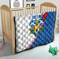 Scotland Blue Tartan Quilt with Crest and Saltire Shield Design - Wonder Print Shop