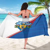 Scotland Blue Tartan Sarong with Crest and Saltire Shield Design - Wonder Print Shop