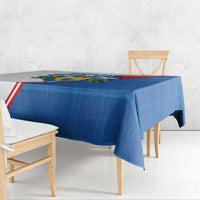 Scotland Blue Tartan Tablecloth with Crest and Saltire Shield Design - Wonder Print Shop