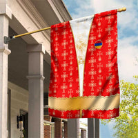 Armenian Traditional Red Garden Flag with Gold Cross Pattern and Flag Crest - Wonder Print Shop