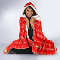 Armenian Traditional Red Hooded Blanket with Gold Cross Pattern and Flag Crest - Wonder Print Shop