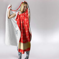 Armenian Traditional Red Hooded Blanket with Gold Cross Pattern and Flag Crest - Wonder Print Shop