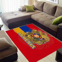Armenia Flag Area Rug with National Coat of Arms and Map Design - Wonder Print Shop