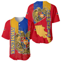 Armenia Flag Baseball Jersey with National Coat of Arms and Map Design - Wonder Print Shop