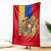 Armenia Flag Blanket with National Coat of Arms and Map Design - Wonder Print Shop
