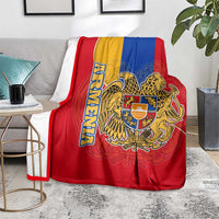 Armenia Flag Blanket with National Coat of Arms and Map Design - Wonder Print Shop