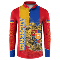 Armenia Flag Button Sweatshirt with National Coat of Arms and Map Design - Wonder Print Shop