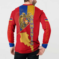 Armenia Flag Button Sweatshirt with National Coat of Arms and Map Design - Wonder Print Shop