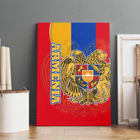 Armenia Flag Canvas Wall Art with National Coat of Arms and Map Design - Wonder Print Shop
