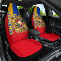 Armenia Flag Car Seat Cover with National Coat of Arms and Map Design - Wonder Print Shop