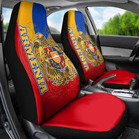 Armenia Flag Car Seat Cover with National Coat of Arms and Map Design - Wonder Print Shop