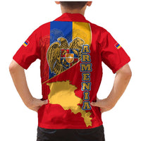 Armenia Flag Family Matching Mermaid Dress and Hawaiian Shirt with National Coat of Arms and Map Design - Wonder Print Shop