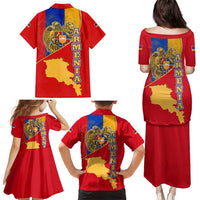 Armenia Flag Family Matching Puletasi and Hawaiian Shirt with National Coat of Arms and Map Design - Wonder Print Shop