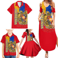 Armenia Flag Family Matching Summer Maxi Dress and Hawaiian Shirt with National Coat of Arms and Map Design - Wonder Print Shop