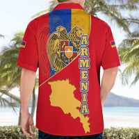 Armenia Flag Hawaiian Shirt with National Coat of Arms and Map Design - Wonder Print Shop