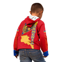 Armenia Flag Kid Hoodie with National Coat of Arms and Map Design - Wonder Print Shop