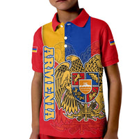 Armenia Flag Kid Polo Shirt with National Coat of Arms and Map Design - Wonder Print Shop