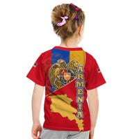 Armenia Flag Kid T Shirt with National Coat of Arms and Map Design - Wonder Print Shop
