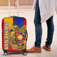 Armenia Flag Luggage Cover with National Coat of Arms and Map Design - Wonder Print Shop