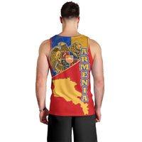 Armenia Flag Men Tank Top with National Coat of Arms and Map Design - Wonder Print Shop
