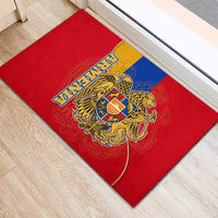 Armenia Flag Rubber Doormat with National Coat of Arms and Map Design - Wonder Print Shop
