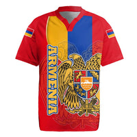 Armenia Flag Rugby Jersey with National Coat of Arms and Map Design - Wonder Print Shop