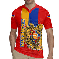 Armenia Flag Rugby Jersey with National Coat of Arms and Map Design - Wonder Print Shop
