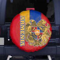 Armenia Flag Spare Tire Cover with National Coat of Arms and Map Design - Wonder Print Shop