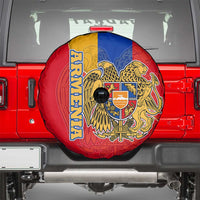 Armenia Flag Spare Tire Cover with National Coat of Arms and Map Design - Wonder Print Shop