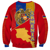 Armenia Flag Sweatshirt with National Coat of Arms and Map Design - Wonder Print Shop