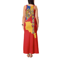 Armenia Flag Tank Maxi Dress with National Coat of Arms and Map Design - Wonder Print Shop