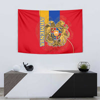 Armenia Flag Tapestry with National Coat of Arms and Map Design - Wonder Print Shop