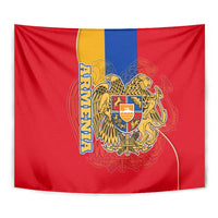 Armenia Flag Tapestry with National Coat of Arms and Map Design - Wonder Print Shop