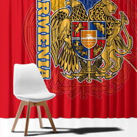 Armenia Flag Window Curtain with National Coat of Arms and Map Design - Wonder Print Shop