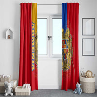 Armenia Flag Window Curtain with National Coat of Arms and Map Design - Wonder Print Shop